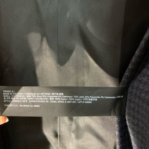 Theory Christopher OP Houndstooth Print Wool Coat - Picture 6 of 6